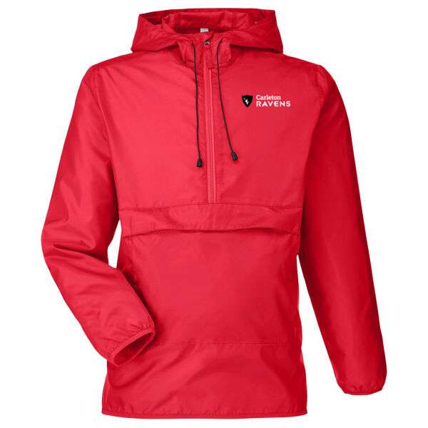 Team 365 Unisex Horizontal CU Shield Printed Packable Rain Jacket Thumbnail