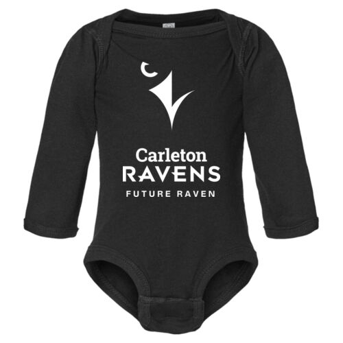 Rabbit Skins Horizontal CU Future Raven Eye & Beak Printed Fine Jersey LS Bodysuit Thumbnail